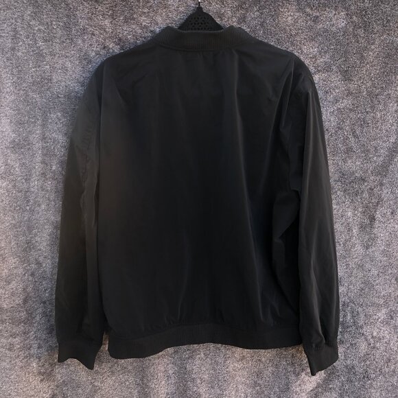 Zara Jacket Mens XL Black Full Zip Long Sleeve Mock Neck Casual Bomber Coat - Picture 7 of 10